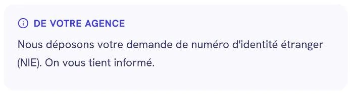 Message du cabinet au client